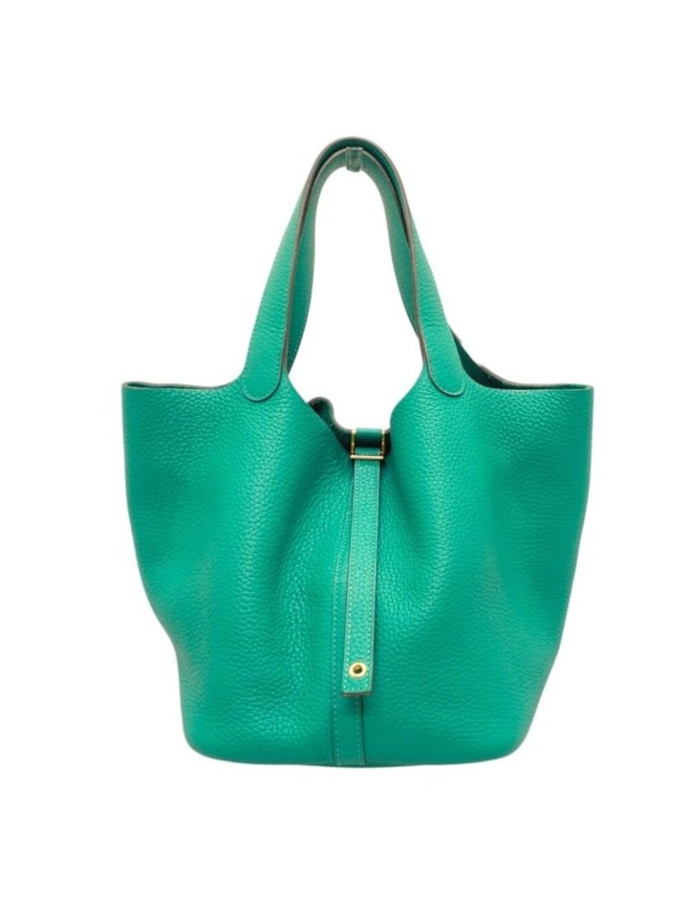 Hermes Picotin Lock MM Vert Verone Handbag Taurillon Clemence Green Gold